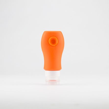 Silicone bottle with suction cup for liquids and gels